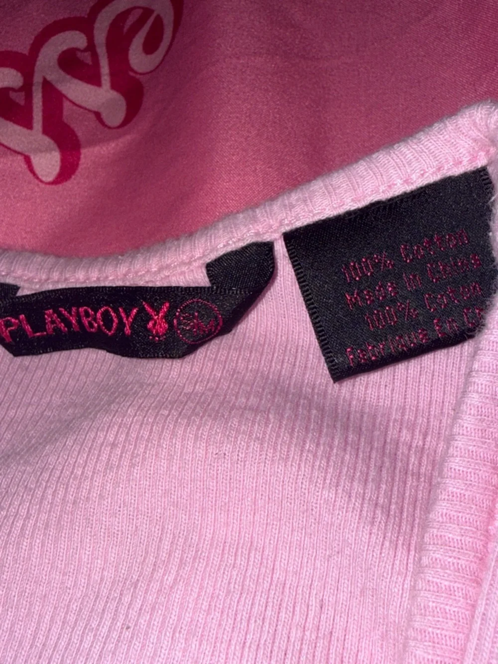 PLAYBOY Pink Ribbed Zip-Front Tank - Picture 6 of 6
